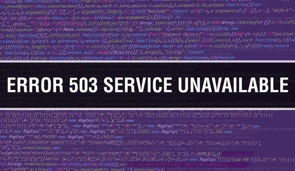 Fout 503 Service Niet Beschikbaar Met Abstract Technologie Binary Code — Stockfoto