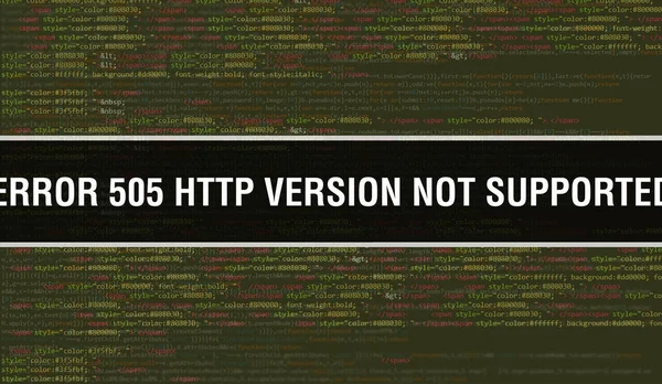 Fehler 505 Http Version Nicht Unterstützt Mit Digitalem Binärcode Hintergrund — Stockfoto