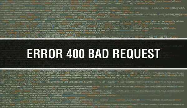 エラー400バイナリコードデジタル技術の背景を持つ悪い要求 プログラムコードとError 400 Bad Requestを含む抽象的な背景 プログラミングとコーディング技術の背景 エラー400バ — ストック写真