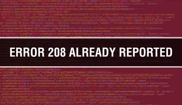 Erro 208 Relatado Com Texto Código Java Digital Erro 208 — Fotografia de Stock