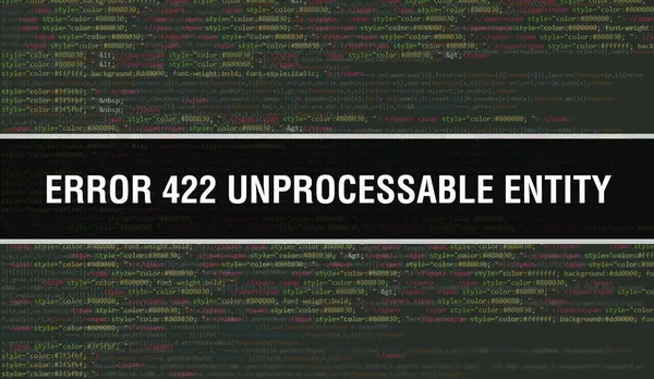 Fehler 422 Unprocessable Entity Mit Digitalem Binärcode Hintergrund Abstrakter Hintergrund — Stockfoto