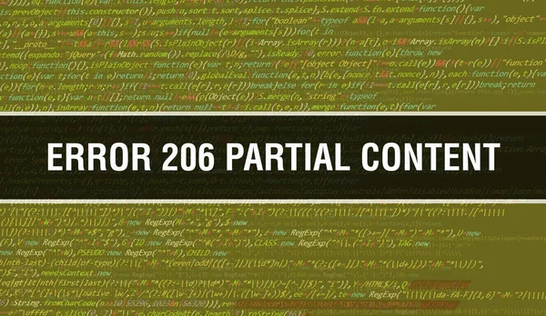 Erro 206 Conteúdo Parcial Com Tecnologia Abstrata Código Binário Background — Fotografia de Stock