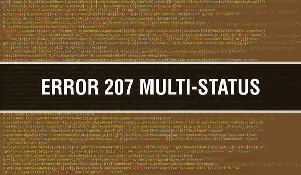 Fout 207 Multi Status Concept Met Random Parts Program Code — Stockfoto