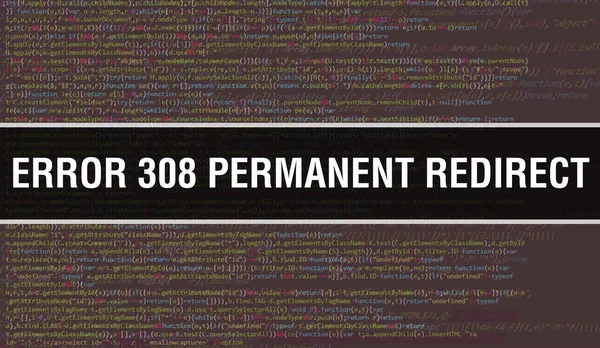 Fout 308 Permanent Redirect Concept Met Random Parts Program Code — Stockfoto