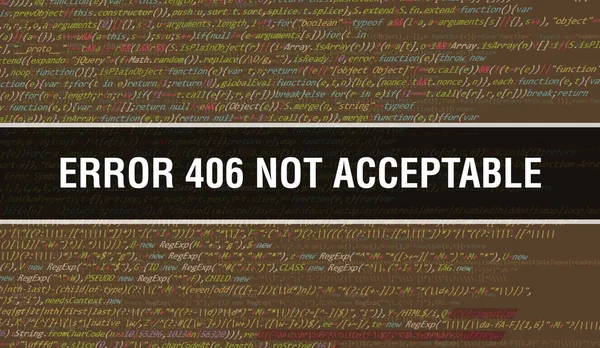 Erro 406 Não Aceitável Com Tecnologia Abstrata Código Binário Background — Fotografia de Stock