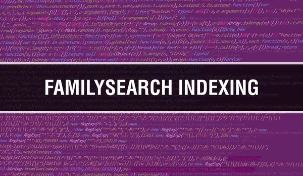 Familysearch Indicizzazione Con Tecnologia Astratta Codice Binario Background Digital Dati — Foto Stock