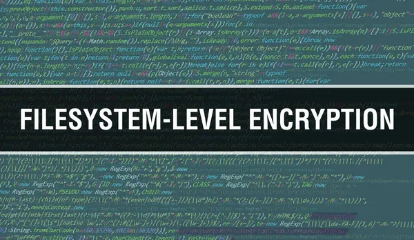 Filesystem-level encryption with Abstract Technology Binary code Background.Digital binary data and Secure Data Concept. Software