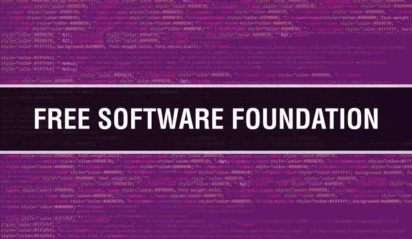 Conceito Free Software Foundation Com Partes Aleatórias Código Programa Texto — Fotografia de Stock