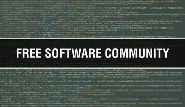 Comunidade Software Livre Com Fundo Tecnologia Digital Código Binário Antecedentes — Fotografia de Stock