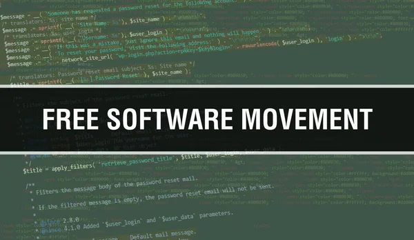 Free Software Movement Text Written Programmation Code Abstract Technology Background — Photo