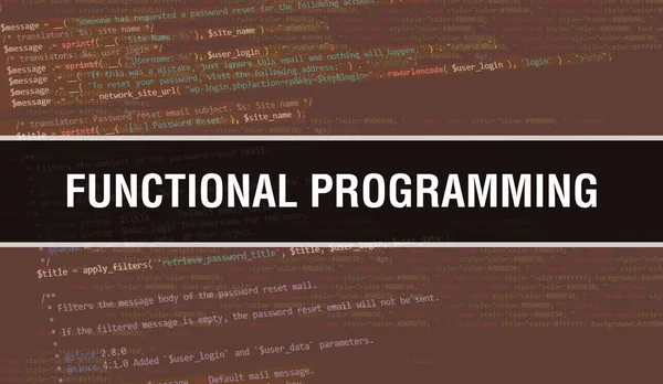 Texto Programación Funcional Escrito Programming Code Abstract Technology Background Software —  Fotos de Stock