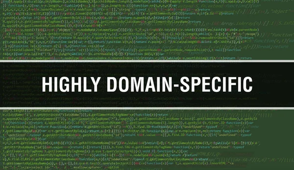 stock image Highly domain-specific concept with Random Parts of Program Code. Highly domain-specific with Programming code abstract technology background of software developer and Computer script. Highl