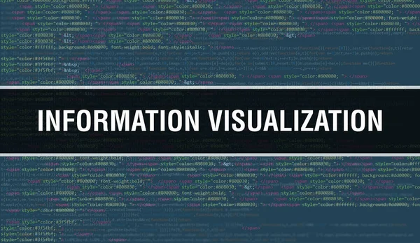 Conceito Visualização Informações Com Partes Aleatórias Código Programa Texto Visualização — Fotografia de Stock