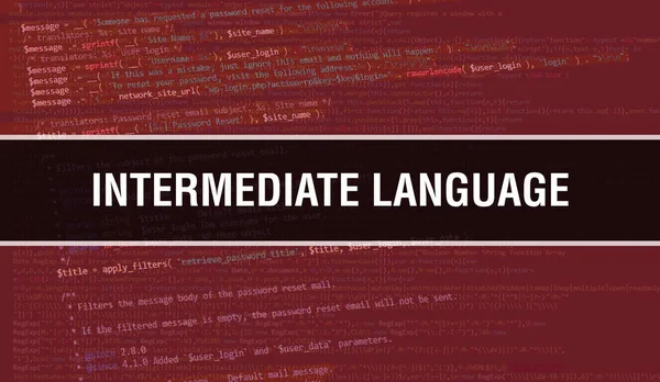 프로그램 개발하기 코드를 사용하는 Intermediate Language Website Code Colourful Tags — 스톡 사진