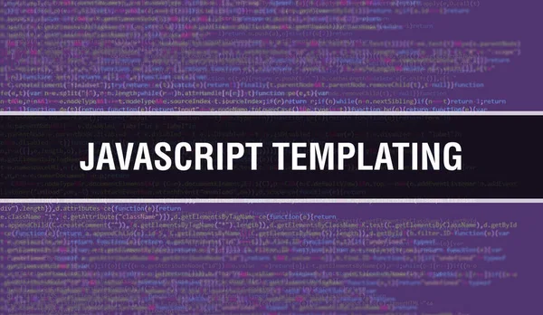 Plantilla Javascript Con Texto Código Java Digital Plantilla Javascript Concepto —  Fotos de Stock