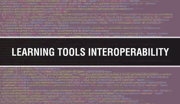 Learning Tools Interoperability 프로그램 코드의 Random Parts Program Code 개념이다 — 스톡 사진