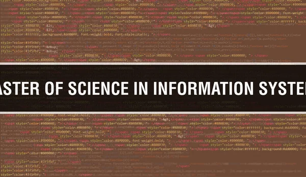 Master Science Sistemi Informativi Con Background Tecnologia Digitale Codice Binario — Foto Stock