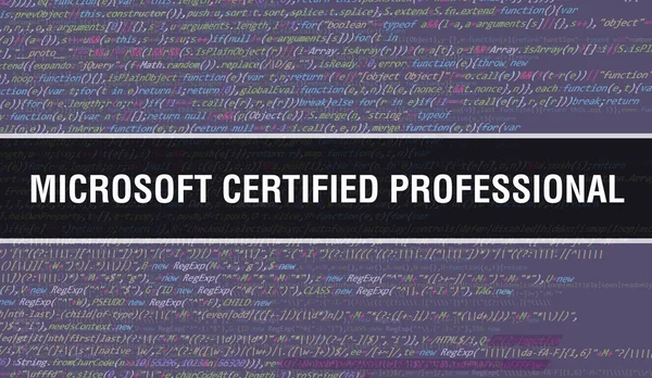 Microsoft Sertifikalı Profesyonel Metin Yazılım Geliştiricisi Bilgisayar Yazılımının Programlama Kodu — Stok fotoğraf