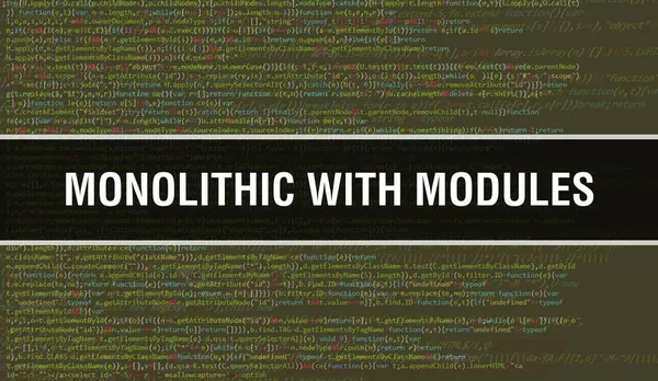 Μονολιθική Modules Concept Τυχαία Μέρη Του Κώδικα Προγράμματος Μονολιθική Ενότητες — Φωτογραφία Αρχείου