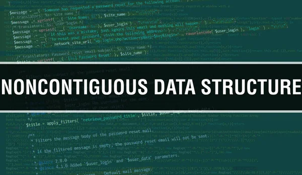 Ilustración Del Concepto Estructura Datos Contigua Utilizando Código Para Desarrollar —  Fotos de Stock