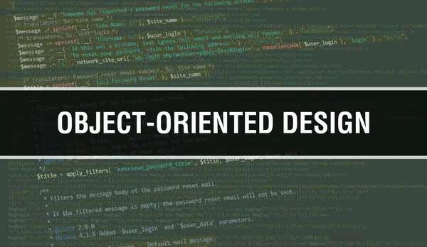 Object Oriented Design Concept Illustration Using Code Developing Programs App — Stock Photo, Image