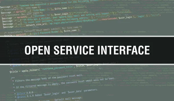 Open Service Interface Texte Écrit Sur Code Programmation Abstrait Fond — Photo