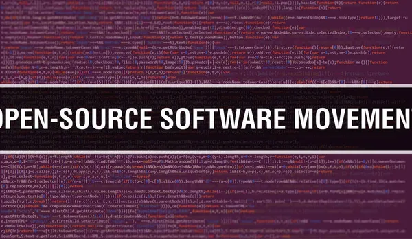 Open Source Software Bewegung Mit Digitalem Binärcode Hintergrund Abstrakter Hintergrund — Stockfoto