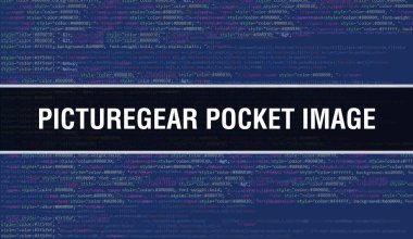 Program kodunun Random Parts of Program Kodu ile Resim Gear Pocket Image konsepti. Programlama kodu üzerinde yazılan yazılım geliştiricisi ve Bilgisayar betiğinin soyut teknoloji arkaplanı