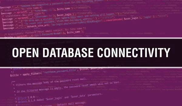 Open Database Connectiviteit Tekst Geschreven Programmeercode Abstracte Technologie Achtergrond Van — Stockfoto