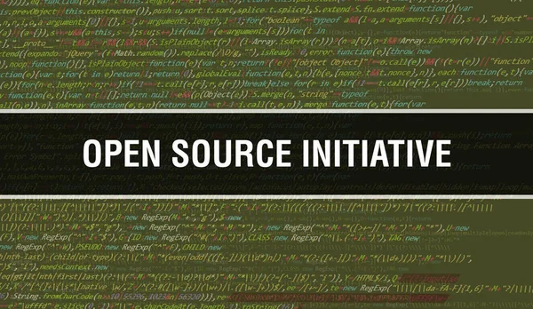 Open Source Initiative Abstract Technologyバイナリコードの背景デジタルバイナリデータとセキュアデータコンセプト ソフトウェア — ストック写真
