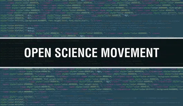 Open Science Movement Concept Random Parts Program Code Open Science — Stock fotografie