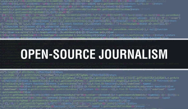 Open Source Journalismus Mit Digitalem Java Code Open Source Journalismus — Stockfoto