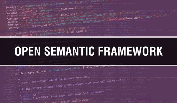 Ilustración Del Concepto Open Semantic Framework Utilizando Código Para Desarrollar —  Fotos de Stock