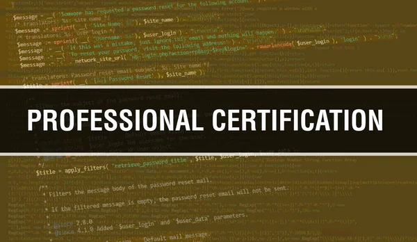 Ilustração Conceito Certificação Profissional Usando Código Para Desenvolver Programas Aplicativos — Fotografia de Stock