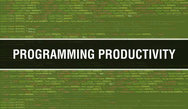 Programming Productivity Concept Random Parts Program Code Programming Productivity Text — Stock Photo, Image