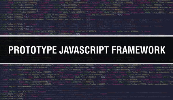 Prototype Javascript Framework Binary Code Digital Technology Background Plano Fundo — Fotografia de Stock