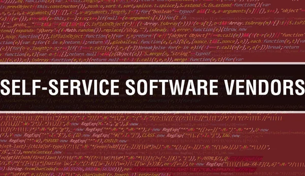 Self Service Software Anbieter Mit Abstrakter Technologie Binärcode Hintergrund Digitale — Stockfoto