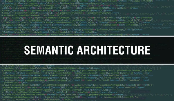 Koncepcja Architektury Semantycznej Kodeksem Losowych Części Programu Architektura Semantyczna Kodem — Zdjęcie stockowe