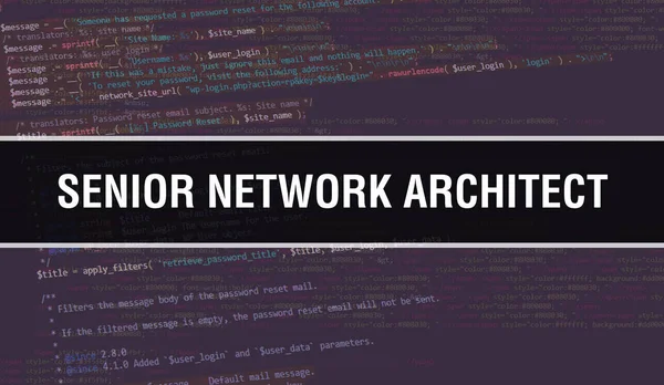 Senior Network Architect Text Written Programming Code Abstract Technology Background — Fotografia de Stock