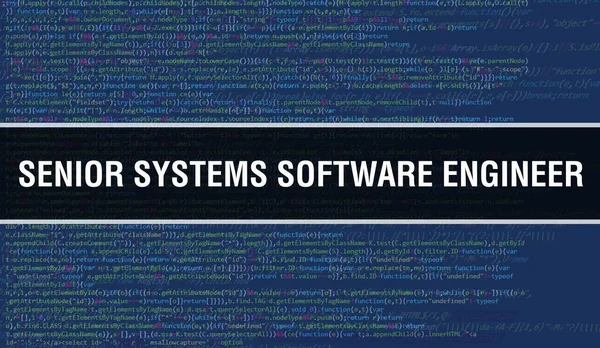 高级系统软件工程师 具有抽象技术二进制代码背景 数字二进制数据和安全数据概念 — 图库照片
