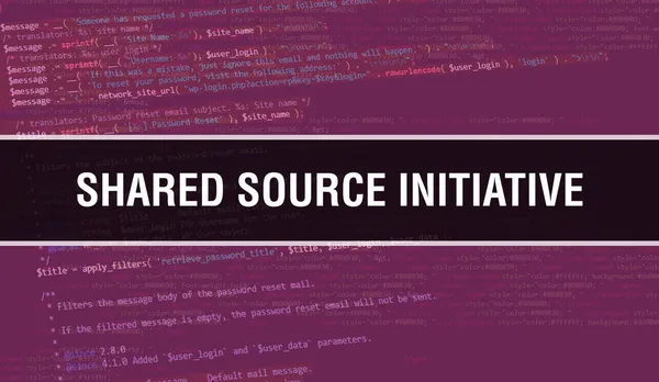 Shared Source Initiative Text Auf Programmiercode Abstrakte Technologie Hintergrund Der — Stockfoto