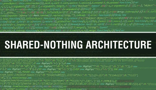 Arquitectura Nada Compartida Con Tecnología Abstracta Fondo Código Binario Datos —  Fotos de Stock