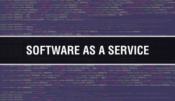 Software Als Dienstleistungskonzept Mit Zufälligen Teilen Des Programmcodes Software Als — Stockfoto