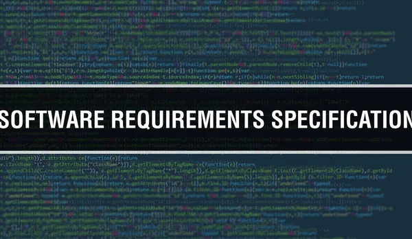 Conceito Especificação Requisitos Software Com Partes Aleatórias Código Programa Especificação — Fotografia de Stock