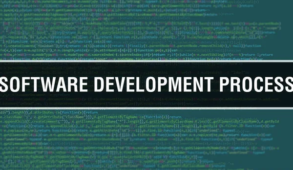 Proceso Desarrollo Software Con Texto Digital Java Code Proceso Desarrollo —  Fotos de Stock