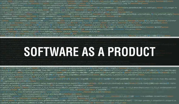 软件作为具有二进制代码数字技术背景的产品 以程序代码和软件为产品的背景摘要 编程和编码技术背景 — 图库照片