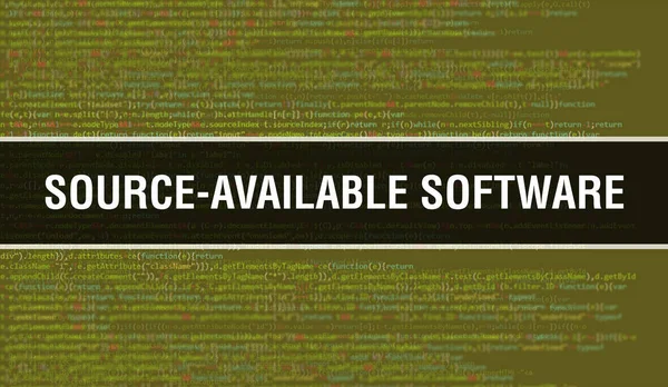 Quellenverfügbare Software Mit Digitalem Java Code Text Quellenverfügbare Software Und — Stockfoto
