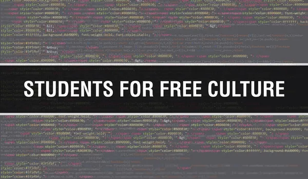 Students Free Culture Concept Random Parts Program Code Students Free — 스톡 사진