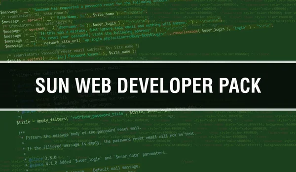 Sun Web Developer Pack Teks Yang Ditulis Pada Pemrograman Kode — Stok Foto