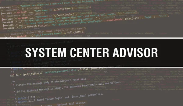 System Center Advisor Text Skriven Programmering Kod Abstrakt Teknik Bakgrund — Stockfoto